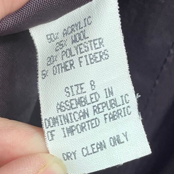 Vintage 90s Casual Corner Blue Gray Southwestern Wool Blend Lined Blazer Coat - Picture 4 of 8